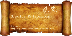 Gladics Krizosztom névjegykártya